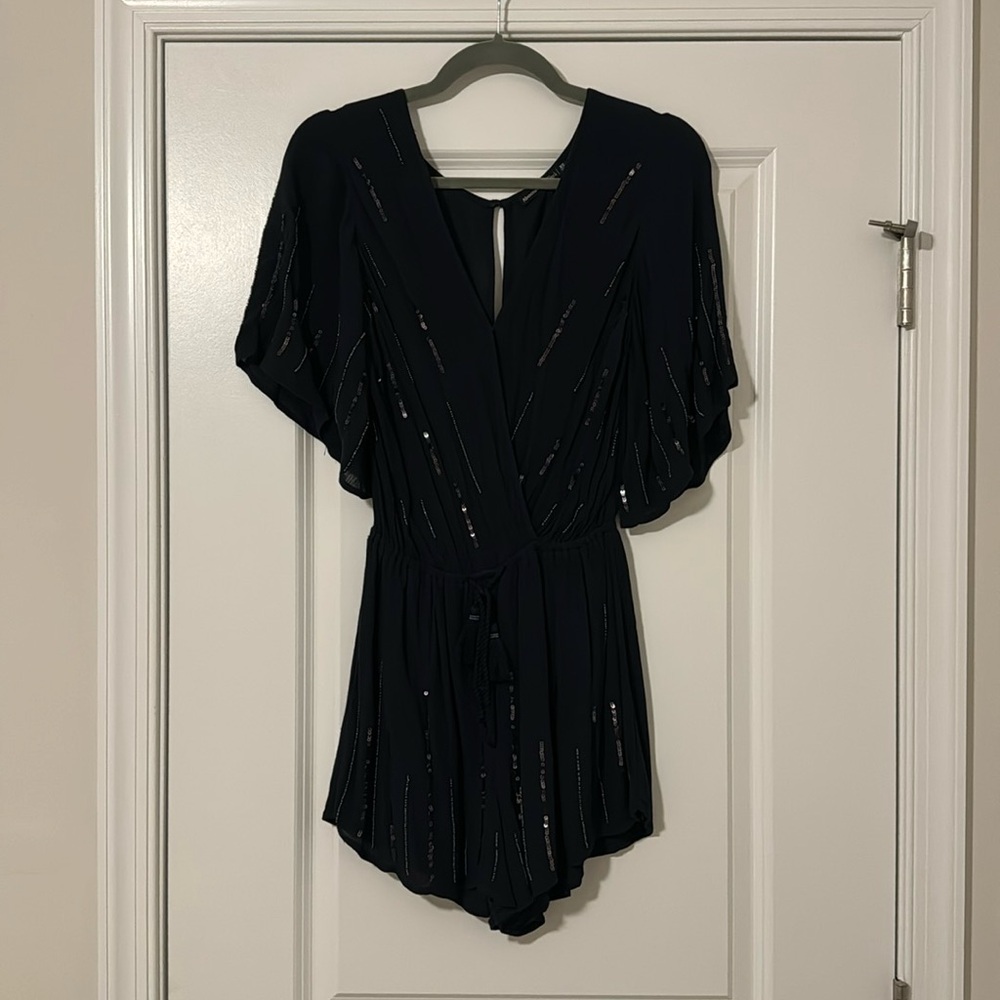 Abercrombie & Fitch Navy Romper with Sequins